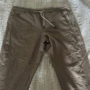 Motionwear Tan Sweatpants with Elastic Waistband